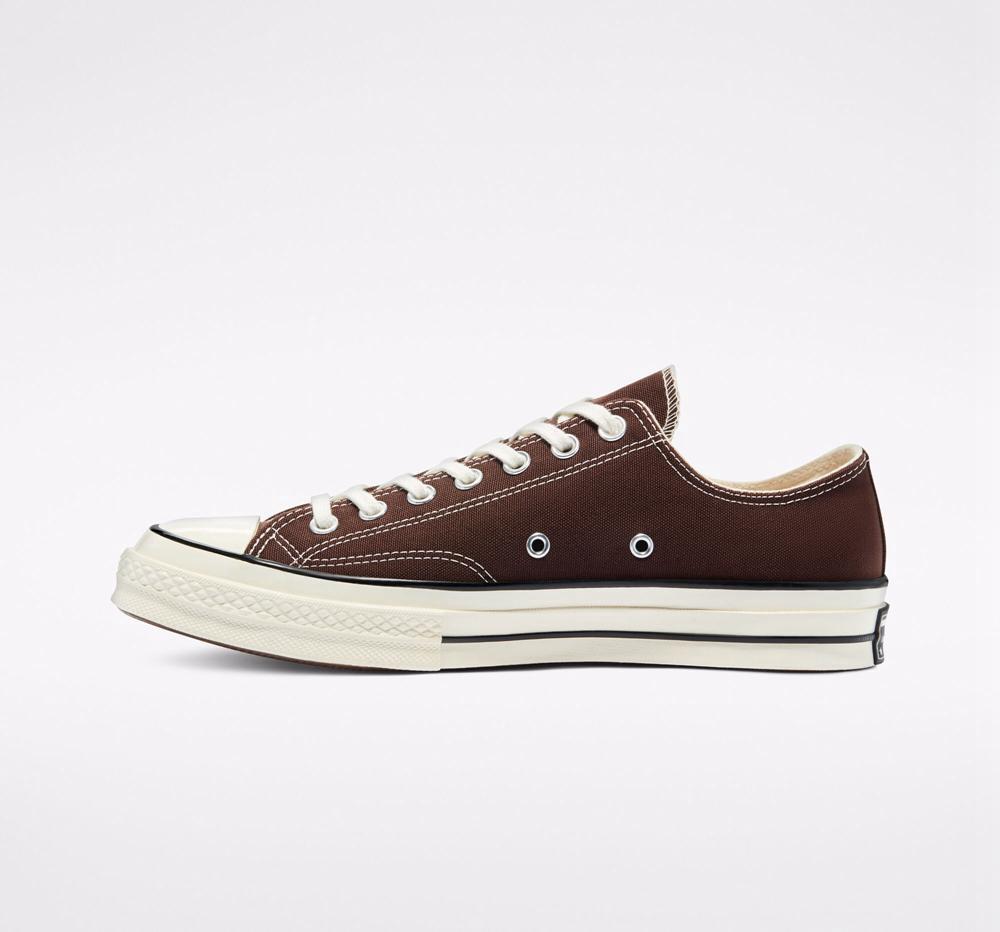 Brown Dark Root / Black / Egret Converse Chuck 70 Vintage Canvas Unisex Women's Low Tops  US |  50842-IGTF