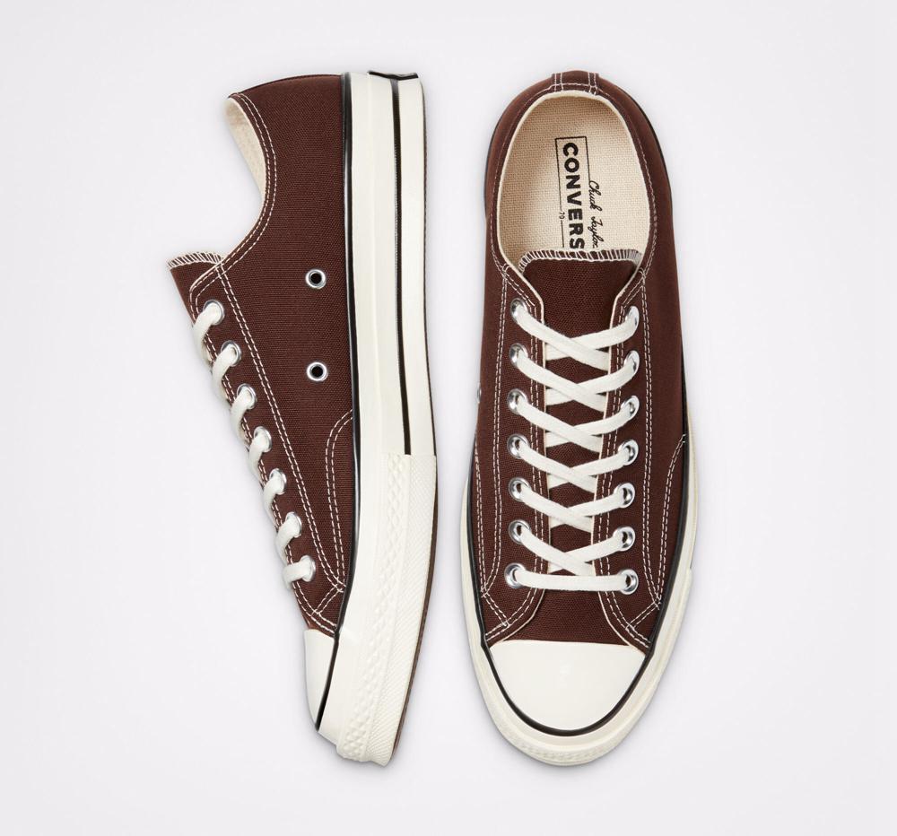 Brown Dark Root / Black / Egret Converse Chuck 70 Vintage Canvas Unisex Women's Low Tops  US |  50842-IGTF