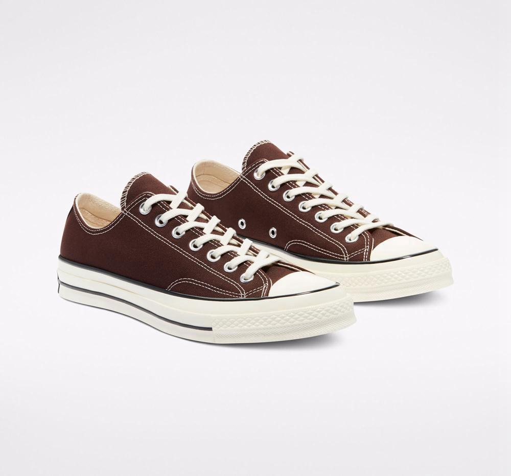 Brown Dark Root / Black / Egret Converse Chuck 70 Vintage Canvas Unisex Women's Low Tops  US |  50842-IGTF