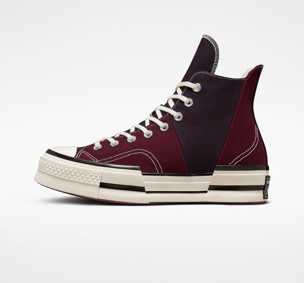 Burgundy Dark Beetroot / Egret / Black Converse Chuck 70 Plus Unisex High Top Men's Platform Shoes  US |  15967-YNFI