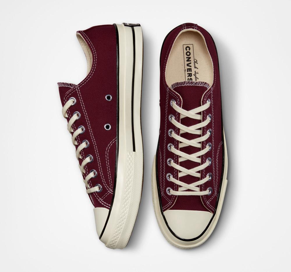 Burgundy Dark Beetroot / Egret / Black Converse Chuck 70 Vintage Canvas Unisex Women's Low Tops  US |  53164-KZGD