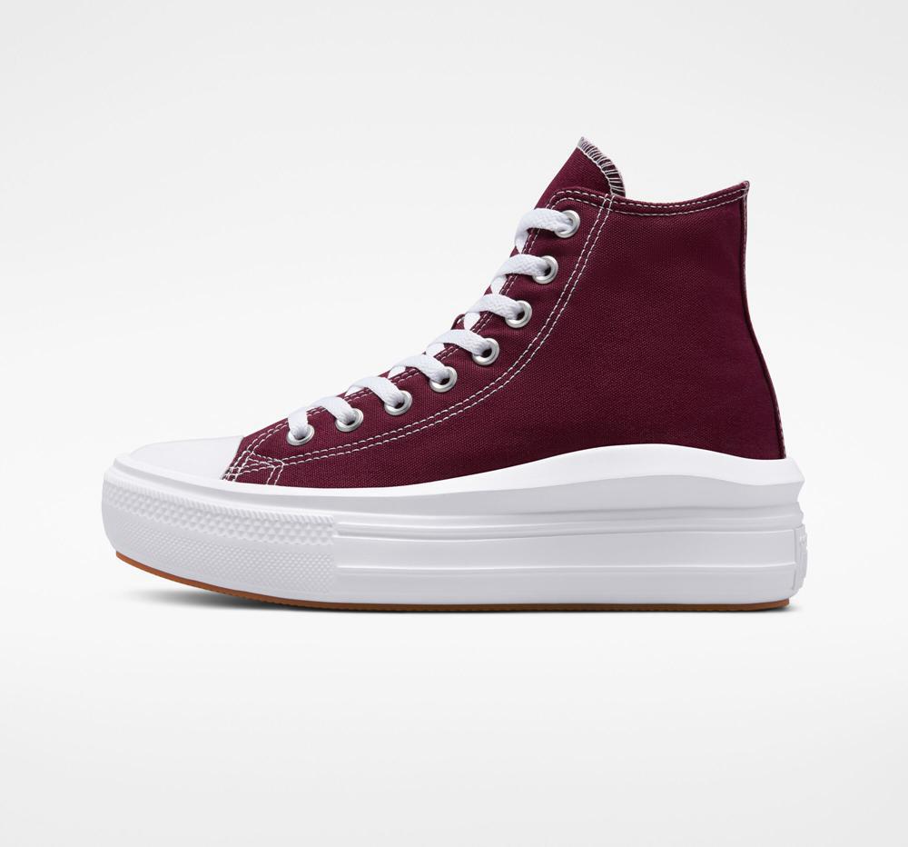 Burgundy Dark Beetroot / White / White Converse Chuck Taylor All Star Move Platform Women's High Tops  US |  43089-RKCL