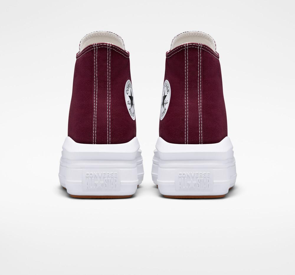 Burgundy Dark Beetroot / White / White Converse Chuck Taylor All Star Move Platform Women's High Tops  US |  43089-RKCL