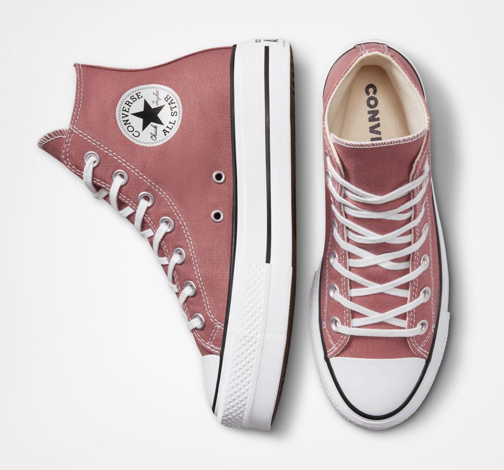 Burgundy Saddle / Black / White Converse Chuck Taylor All Star Lift Canvas High Top Women's Platform Shoes  US |  17905-VERG