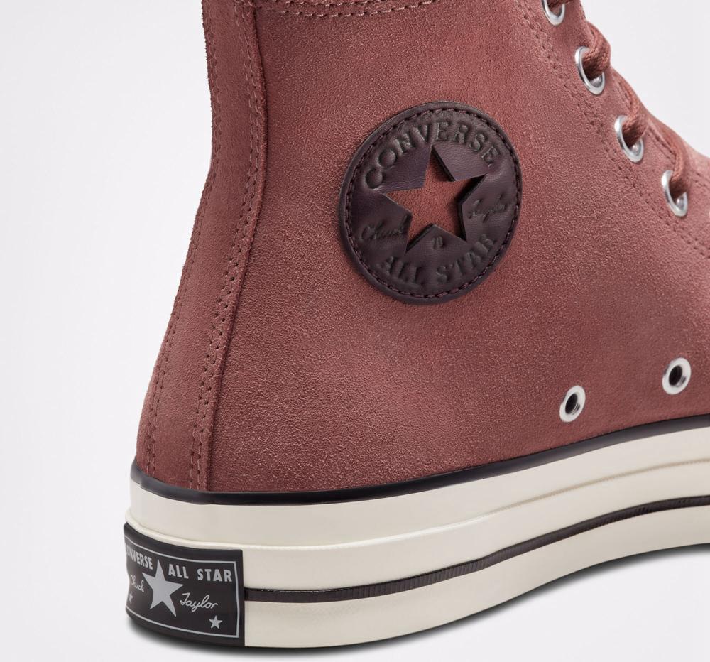 Burgundy Saddle / Egret / Black Converse Chuck 70 Suede Unisex Men's High Tops  US |  27195-GRNJ