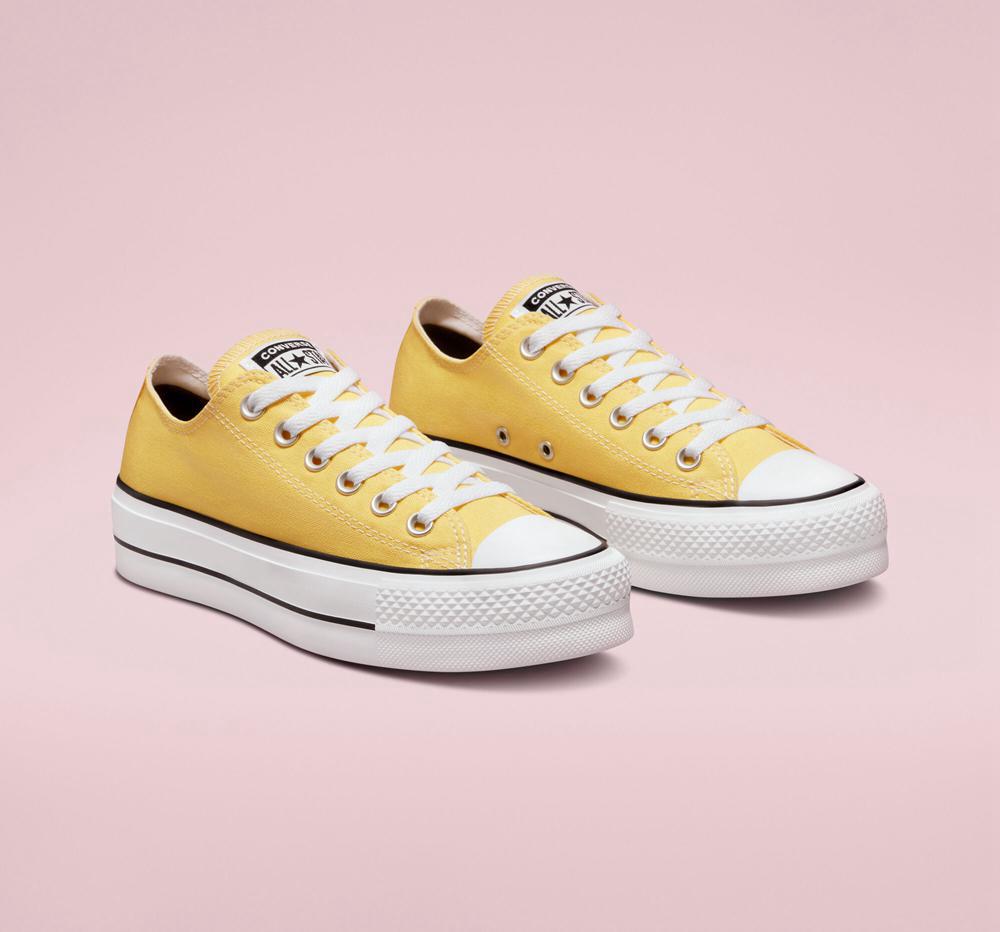 Butter Yellow Converse Chuck Taylor All Star Lift Platform Surplus Canvas Unisex Men's Low Tops  US |  15608-QSIB