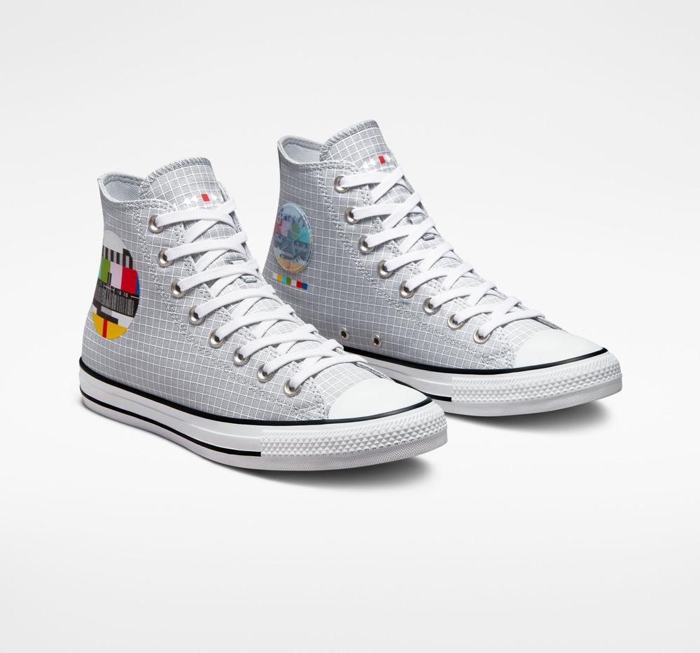 Dk Smoke Grey / Multi Converse Chuck Taylor All Star Color Grid Unisex Men's High Tops  US |  67809-HZND