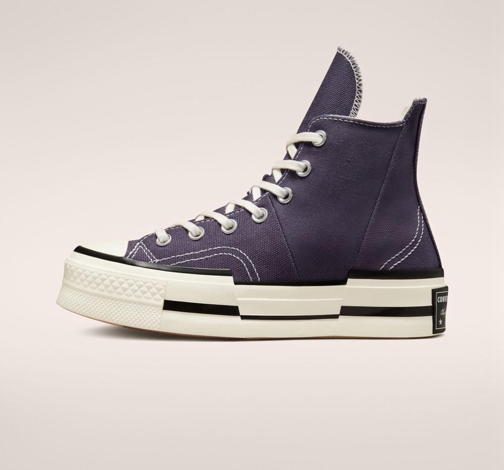 Green Dark Raisin / Egret / Black Converse Chuck 70 Plus Unisex High Top Men's Platform Shoes  US |  80615-RSIP