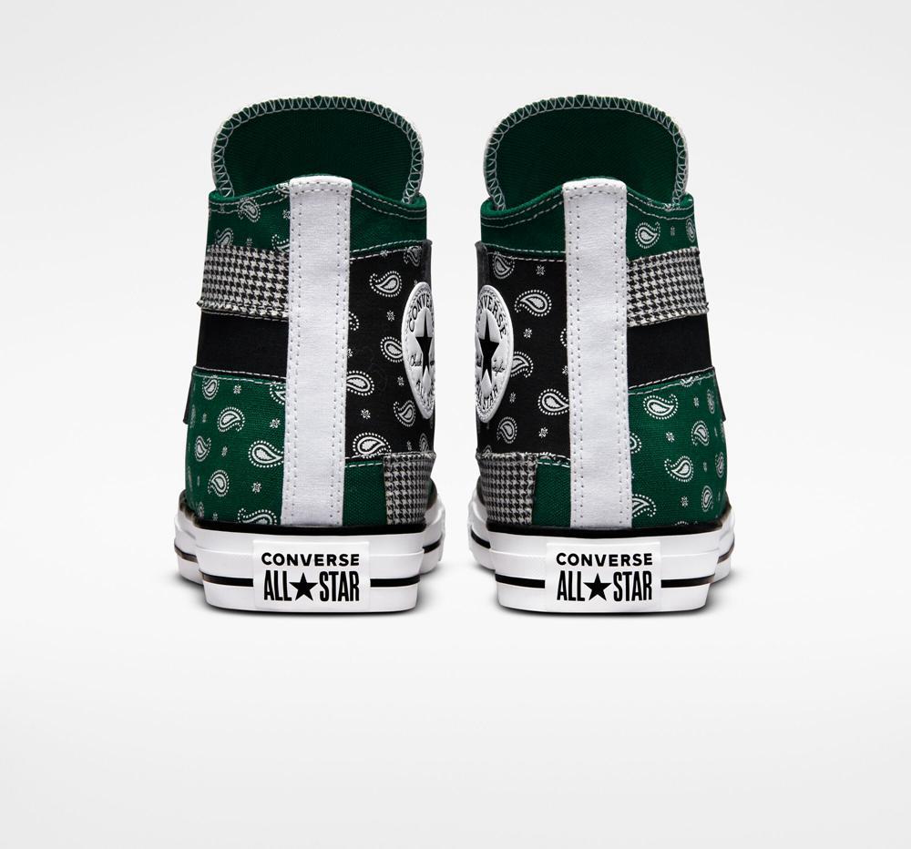 Green Midnight Clover / Black / White Converse Chuck Taylor All Star Hacked Patterns Unisex Men's High Tops  US |  01896-ZFQX