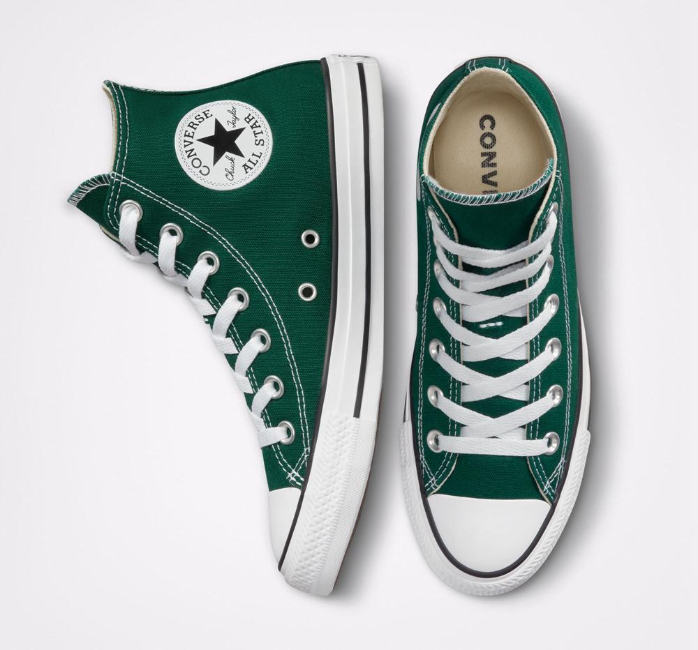 Green Midnight Clover / White / Black Converse Chuck Taylor All Star Seasonal Color Unisex Men's High Tops  US |  58360-NYQW