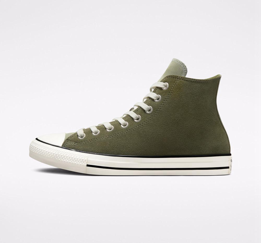 Green Utility / Light Field Surplus Converse Chuck Taylor All Star Earthy Suede Unisex Women's High Tops  US |  53618-NFDE