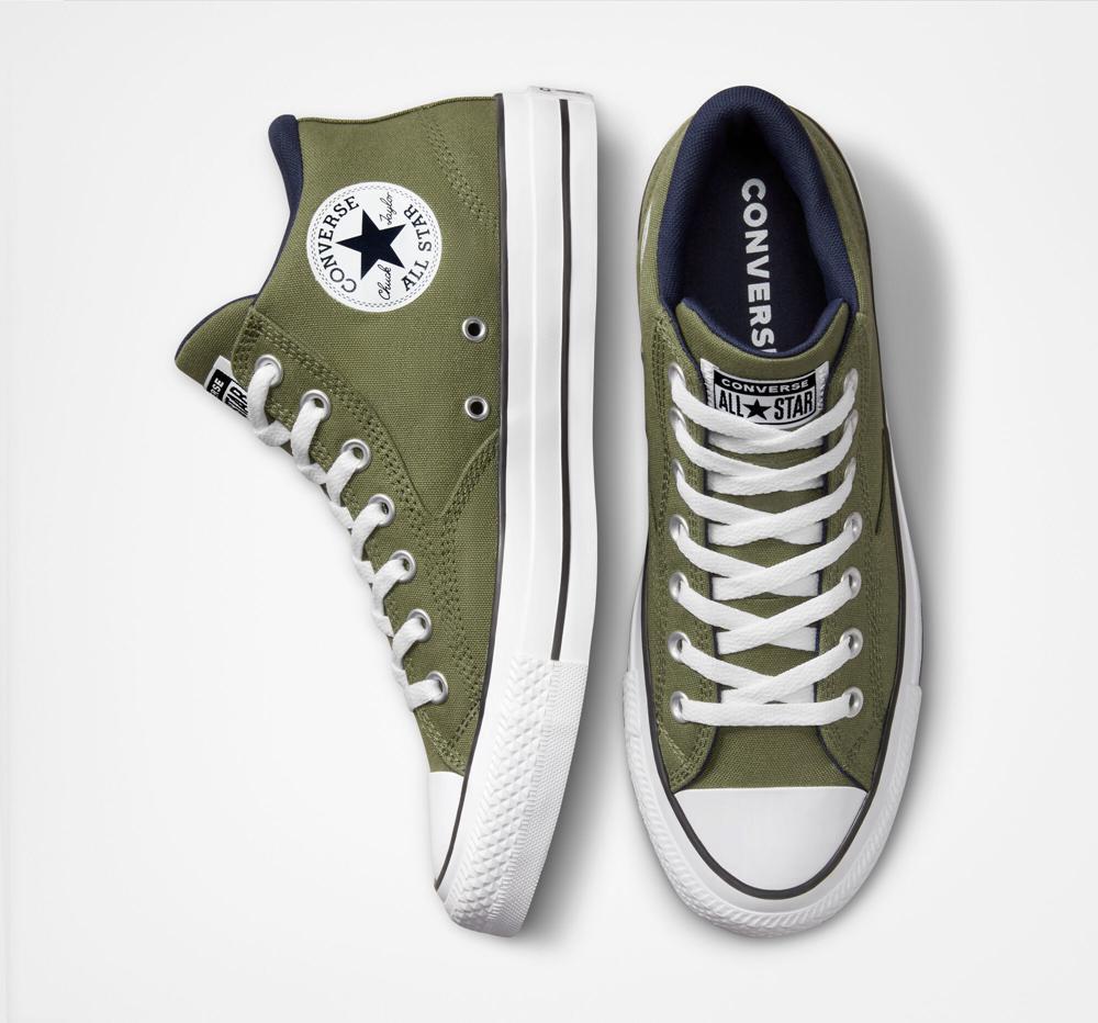 Green Utility / Obsidian / White Converse Chuck Taylor All Star Malden Street Unisex Mid Men's Low Tops  US |  41086-LKWP