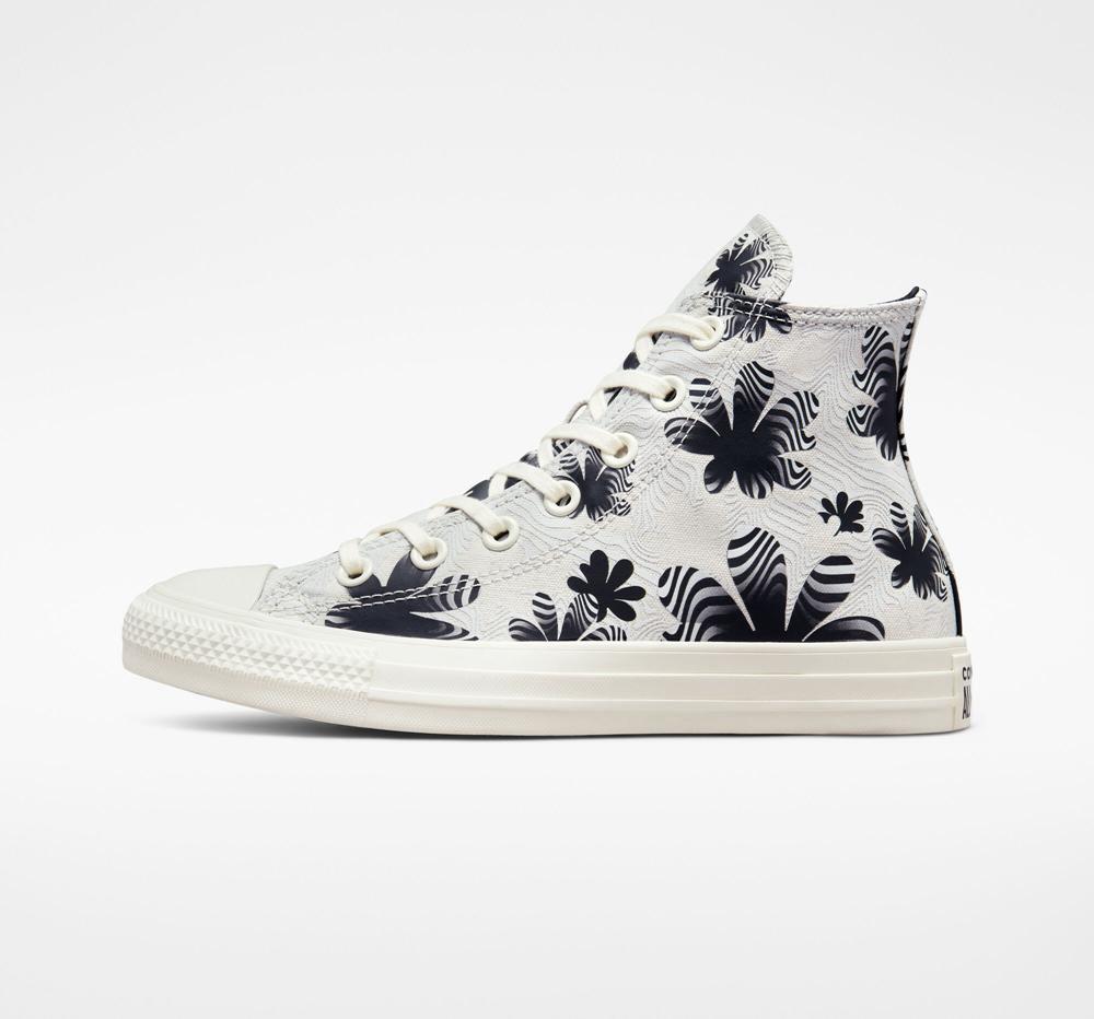 Grey Light Bone / Egret / Black Converse Chuck Taylor All Star Desert Floral Women's High Tops  US |  69813-PKLA