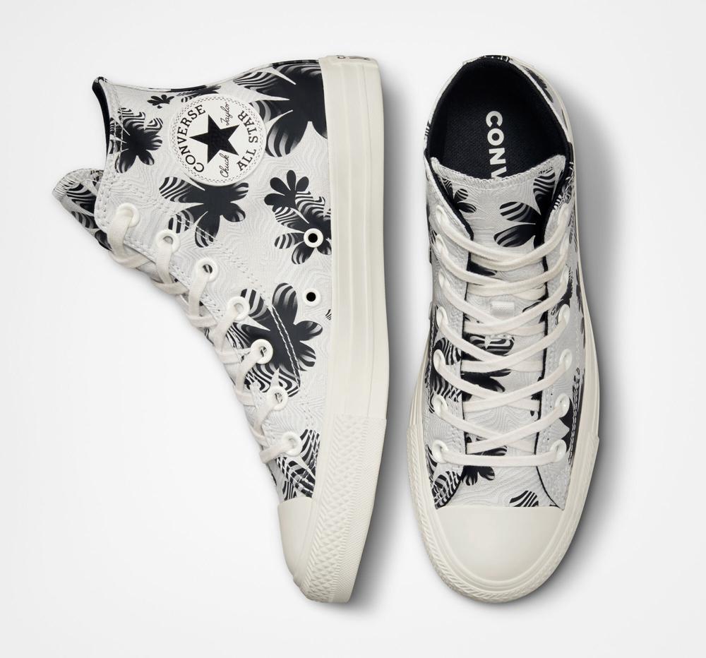 Grey Light Bone / Egret / Black Converse Chuck Taylor All Star Desert Floral Women's High Tops  US |  69813-PKLA