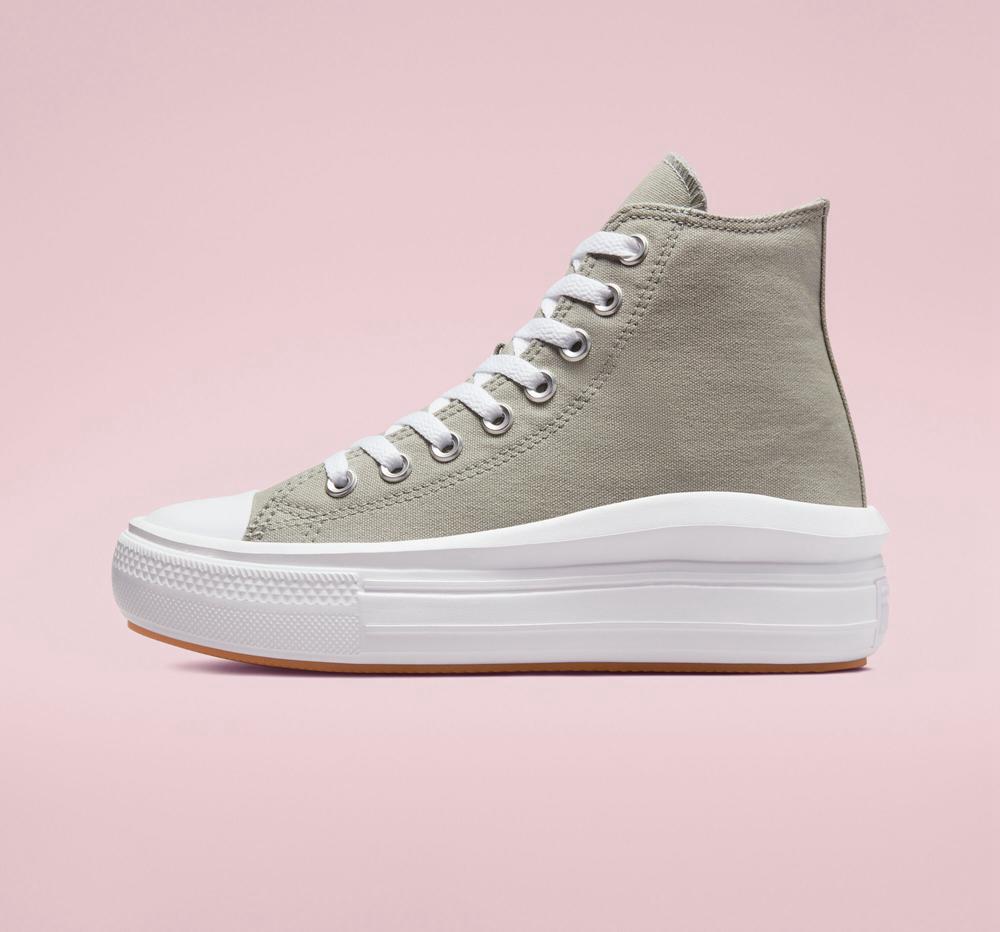 Grey Slate Sage / White Converse Chuck Taylor All Star Move Platform Women's High Tops  US |  01897-WJGO