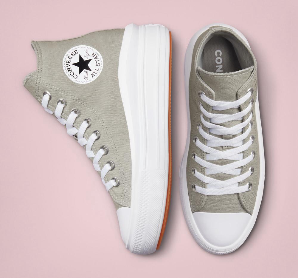 Grey Slate Sage / White Converse Chuck Taylor All Star Move Platform Women's High Tops  US |  01897-WJGO