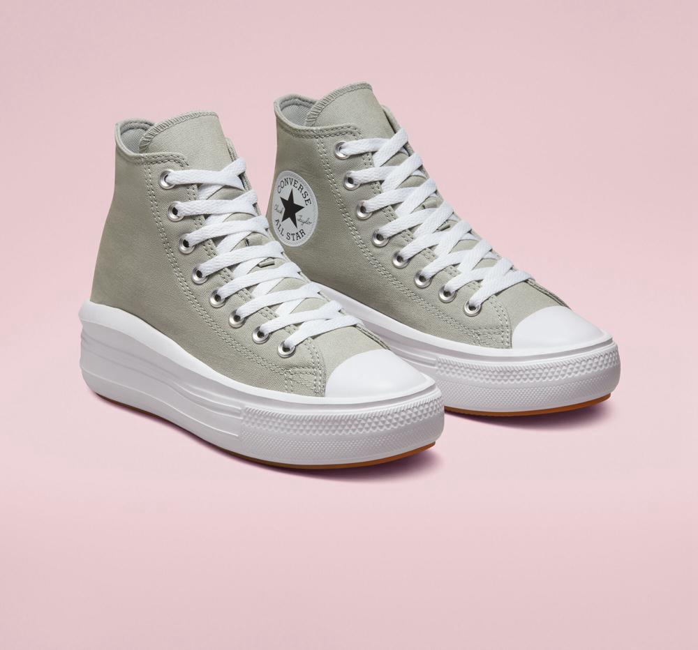 Grey Slate Sage / White Converse Chuck Taylor All Star Move Platform Women's High Tops  US |  01897-WJGO