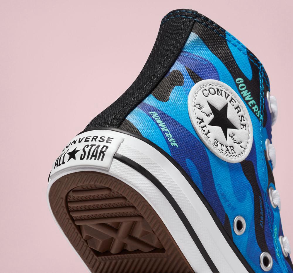 Kinetic Blue / Black / White Converse Hybrid Camo Chuck Taylor All Star Little Kids Boys' High Tops  US |  42156-KFJV