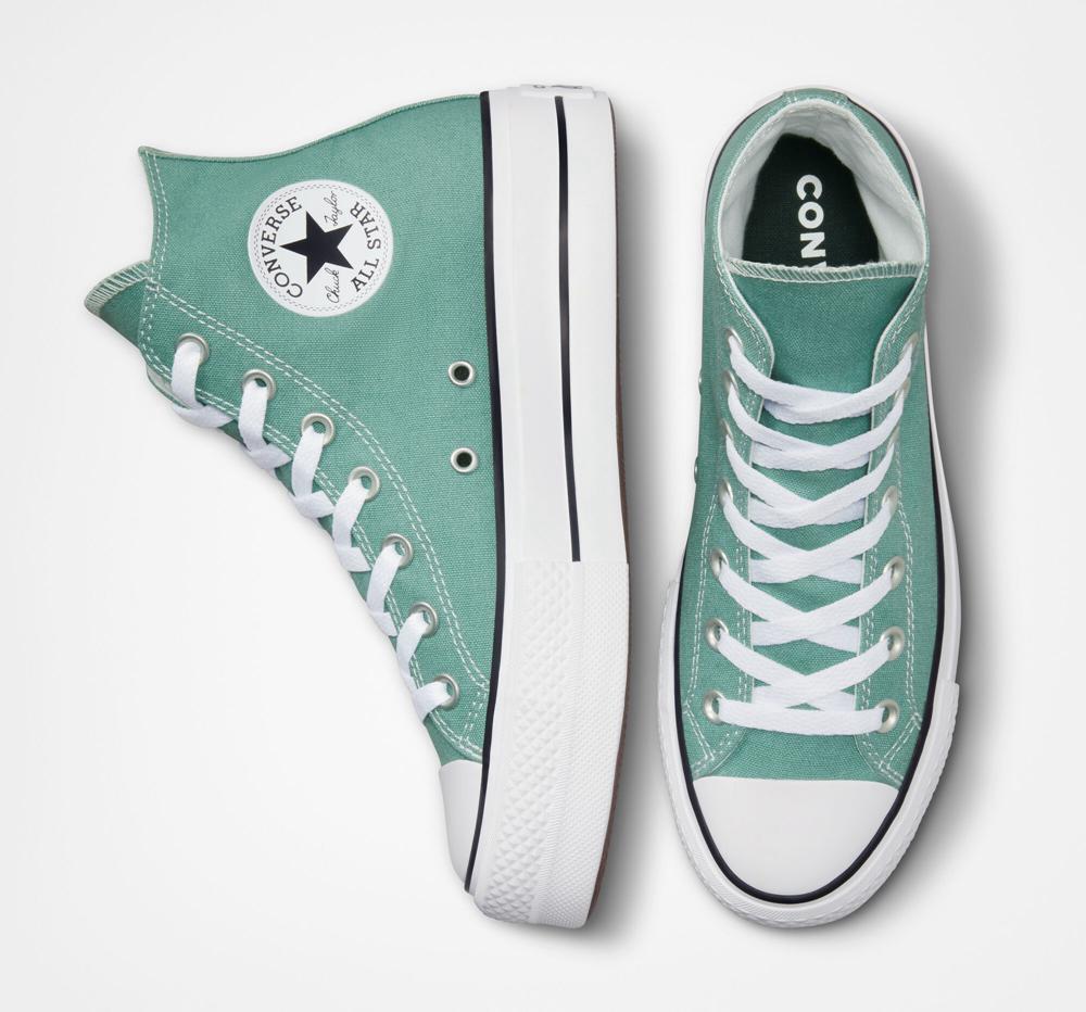 Mint Ocean Stone Converse Chuck Taylor All Star Lift Surplus Canvas High Top Women's Platform Shoes  US |  51342-CTGE