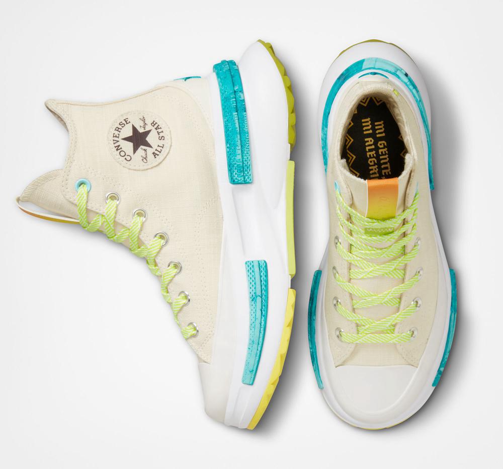 Natural Beige / Laser Lemon / Light Aqua Converse Run Star Legacy Cx Mi Gente%2C Mi Alegria Unisex Men's High Tops  US |  35806-YUSP