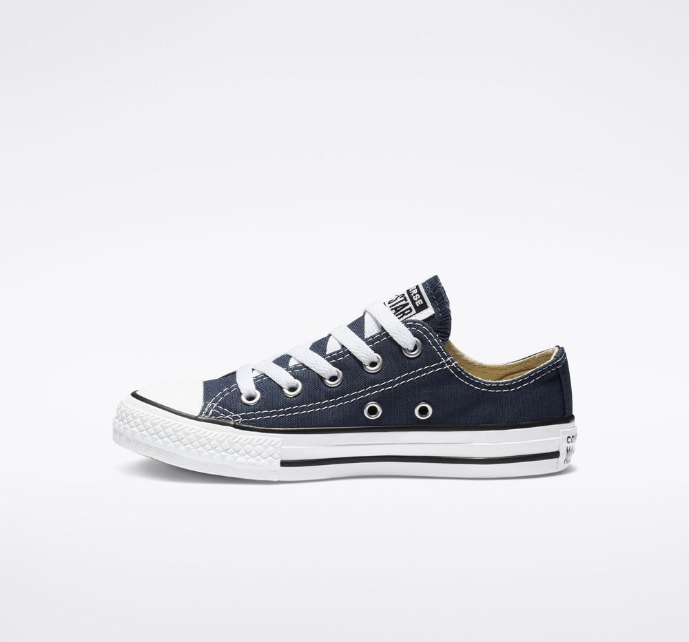 Navy Converse Chuck Taylor All Star Classic Little Kids Girls' Low Tops  US |  01597-ATLO