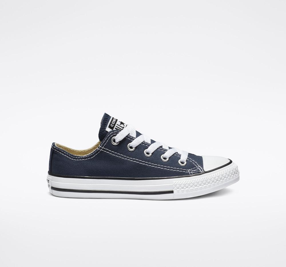 Navy Converse Chuck Taylor All Star Classic Little Kids Girls\' Low Tops  US |  01597-ATLO