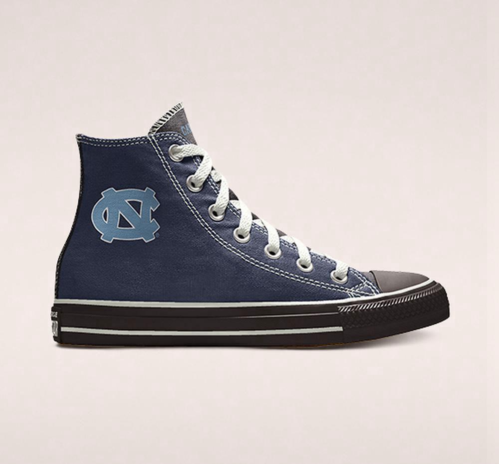 Navy Converse Custom Chuck Taylor All Star University Of North Carolina Tar Heels By You Unisex Men\'s High Tops  US |  61207-COFR