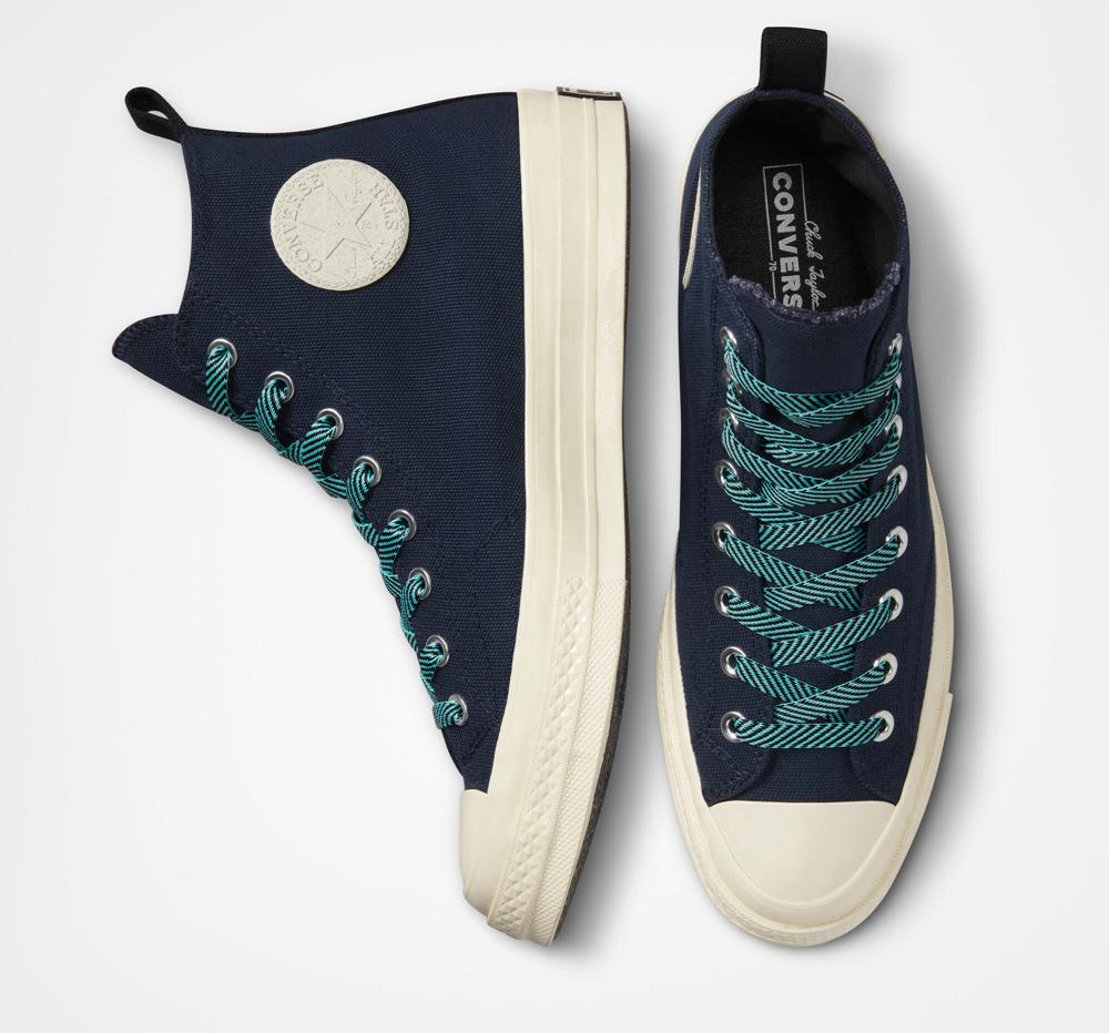 Navy Obsidian / Light Aqua / Egret Converse Chuck 70 Counter Climate Gore Tex Unisex Men's High Tops  US |  52983-BPTI