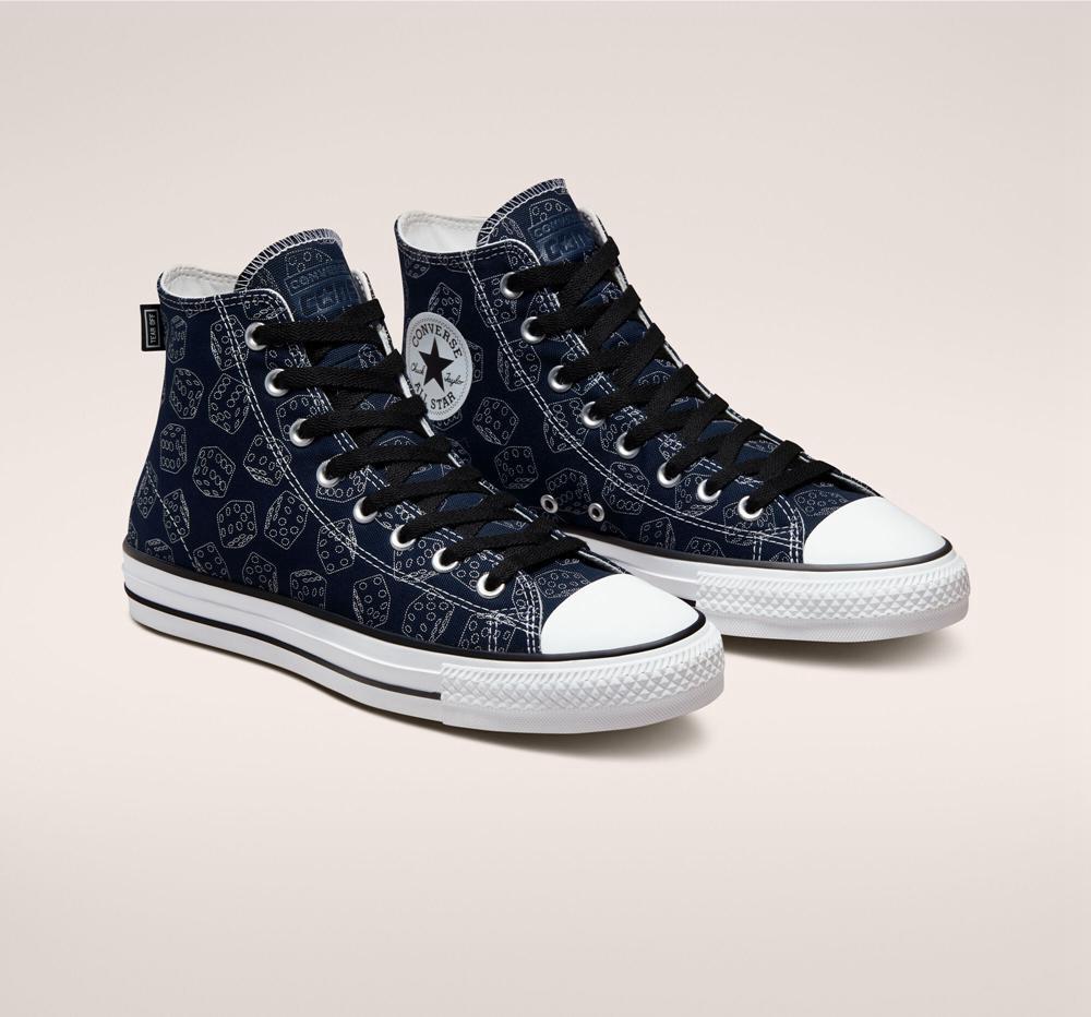 Obsidian / Black / White Converse Chuck Taylor All Star Pro Dice Skate Men's High Tops  US |  09165-EORC