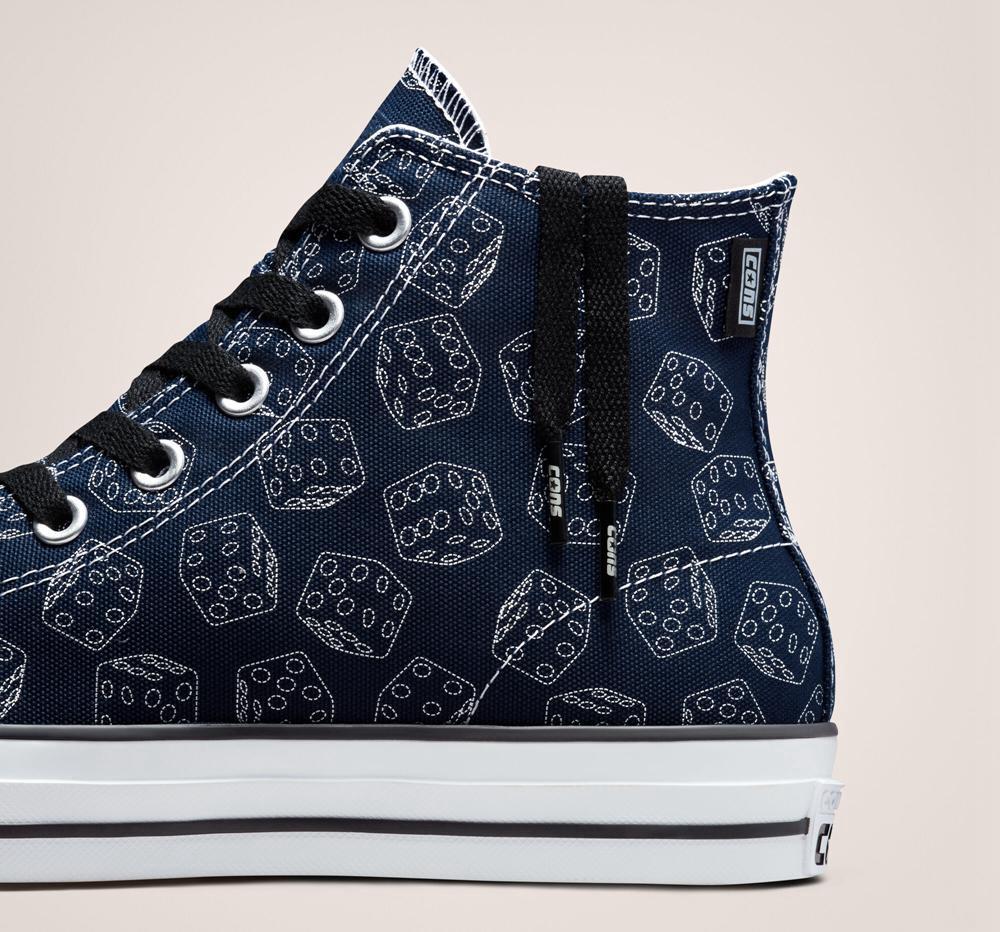 Obsidian / Black / White Converse Chuck Taylor All Star Pro Dice Skate Men's High Tops  US |  09165-EORC