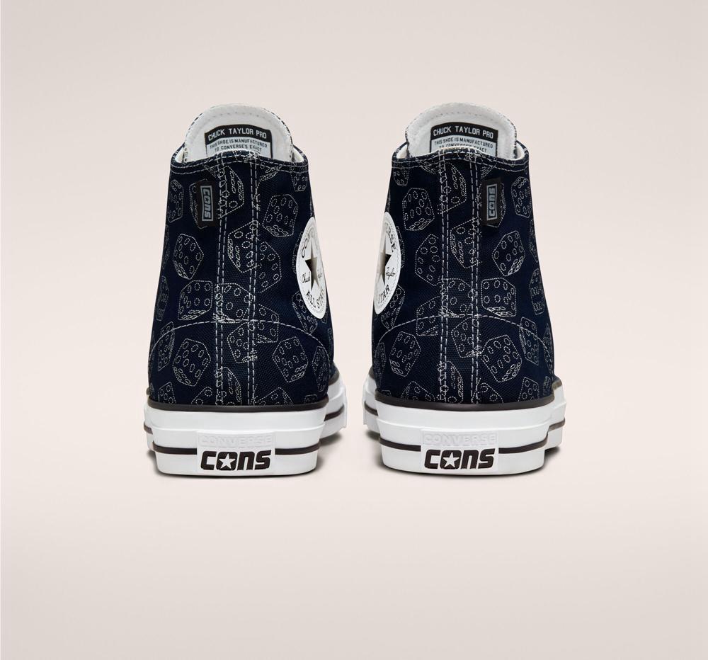 Obsidian / Black / White Converse Chuck Taylor All Star Pro Dice Skate Women's High Tops  US |  80941-FVSA