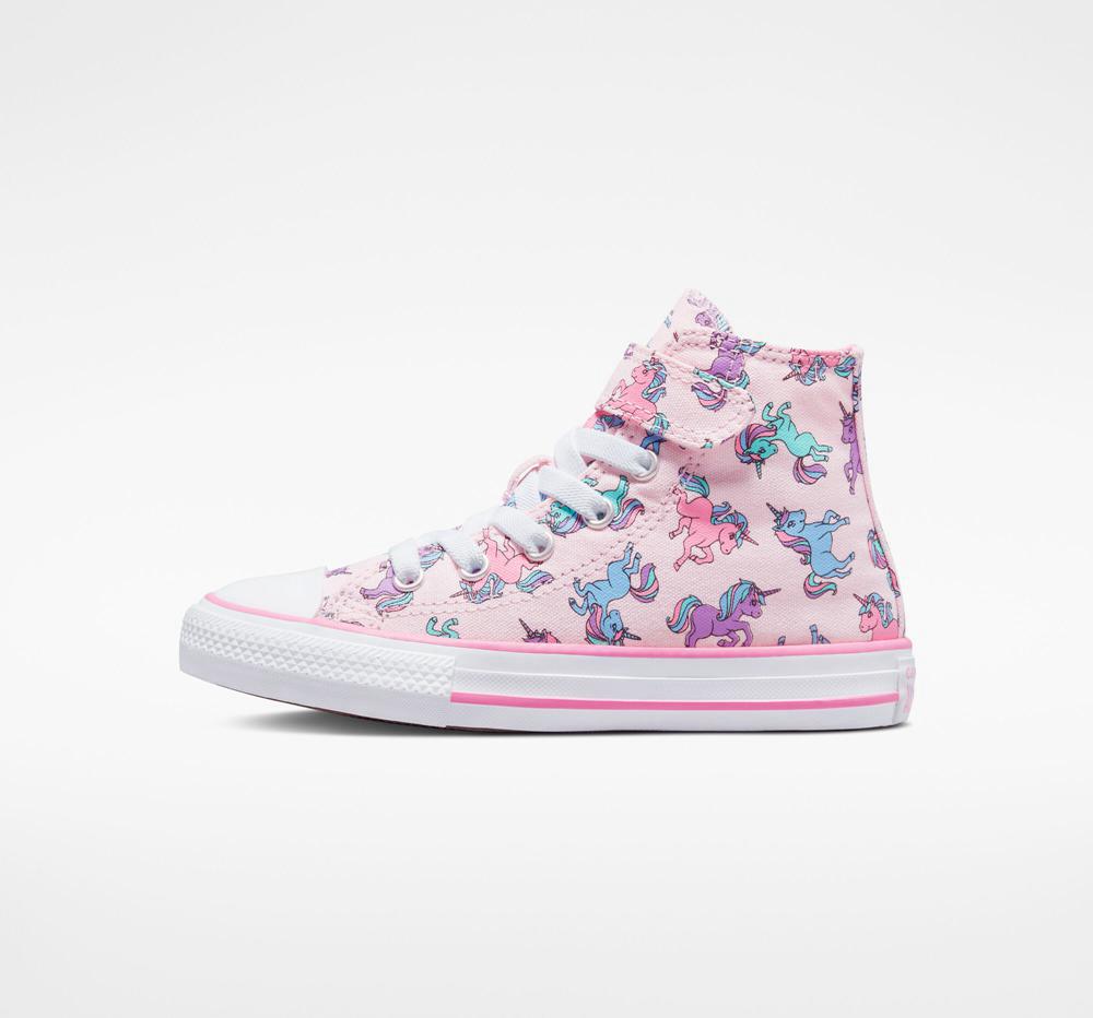 Pink Foam / Pink / University Blue Converse Chuck Taylor All Star Easy On Unicorns Little Kids Girls' High Tops  US |  21356-BTKN