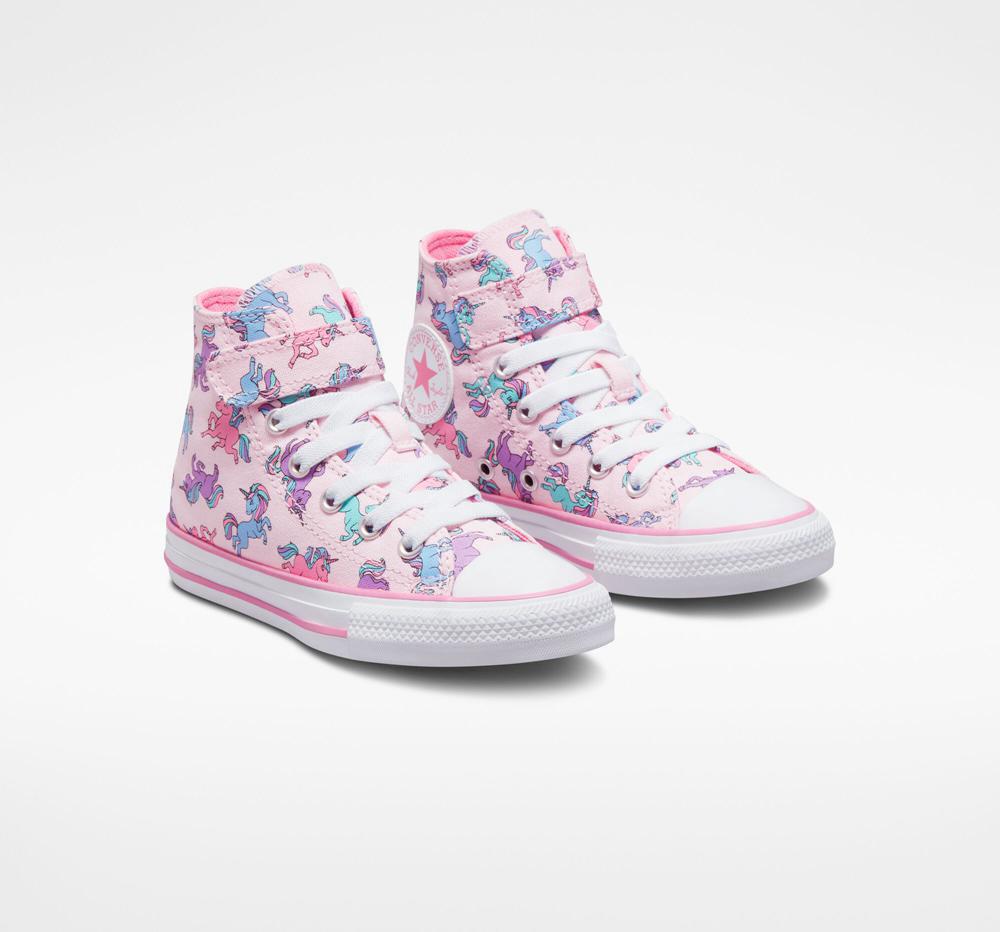 Pink Foam / Pink / University Blue Converse Chuck Taylor All Star Easy On Unicorns Little Kids Girls' High Tops  US |  21356-BTKN