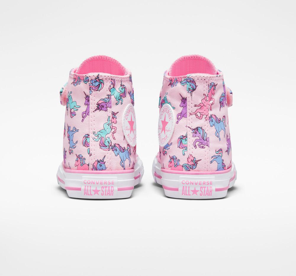 Pink Foam / Pink / University Blue Converse Chuck Taylor All Star Easy On Unicorns Little Kids Girls' High Tops  US |  21356-BTKN