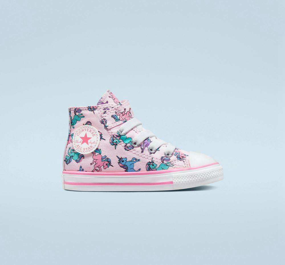 Pink Foam / Pink / University Blue Converse Chuck Taylor All Star Easy On Unicorns Toddler Girls\' High Tops  US |  89420-CGAT