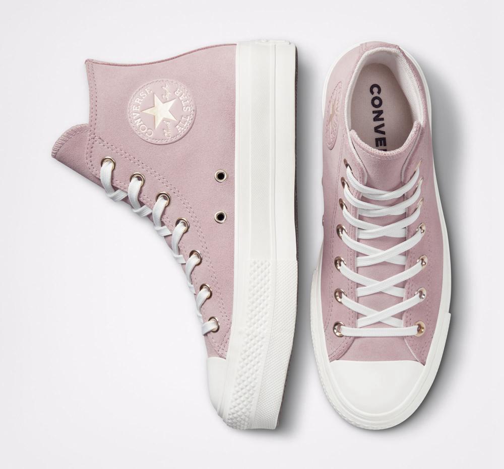 Pink Stone Mauve / Egret Converse Chuck Taylor All Star Lift Earthy Neutrals High Top Women's Platform Shoes  US |  75923-DXTJ