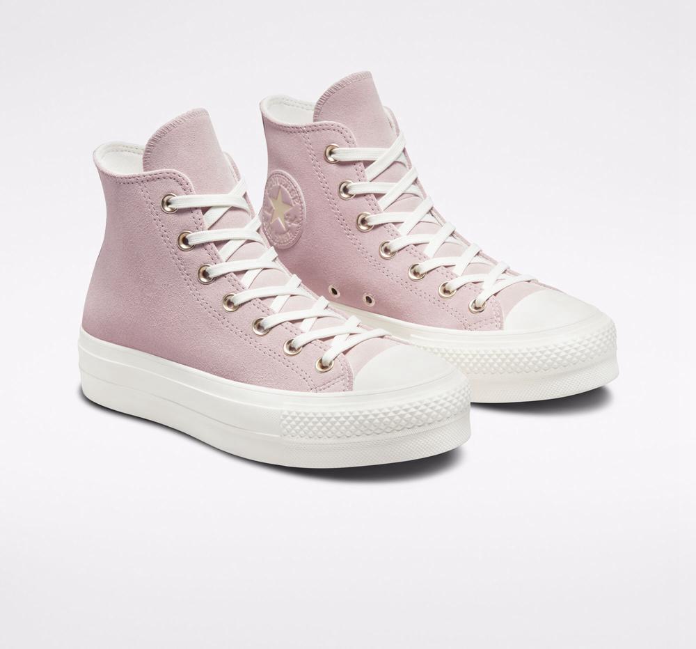 Pink Stone Mauve / Egret Converse Chuck Taylor All Star Lift Earthy Neutrals High Top Women's Platform Shoes  US |  75923-DXTJ