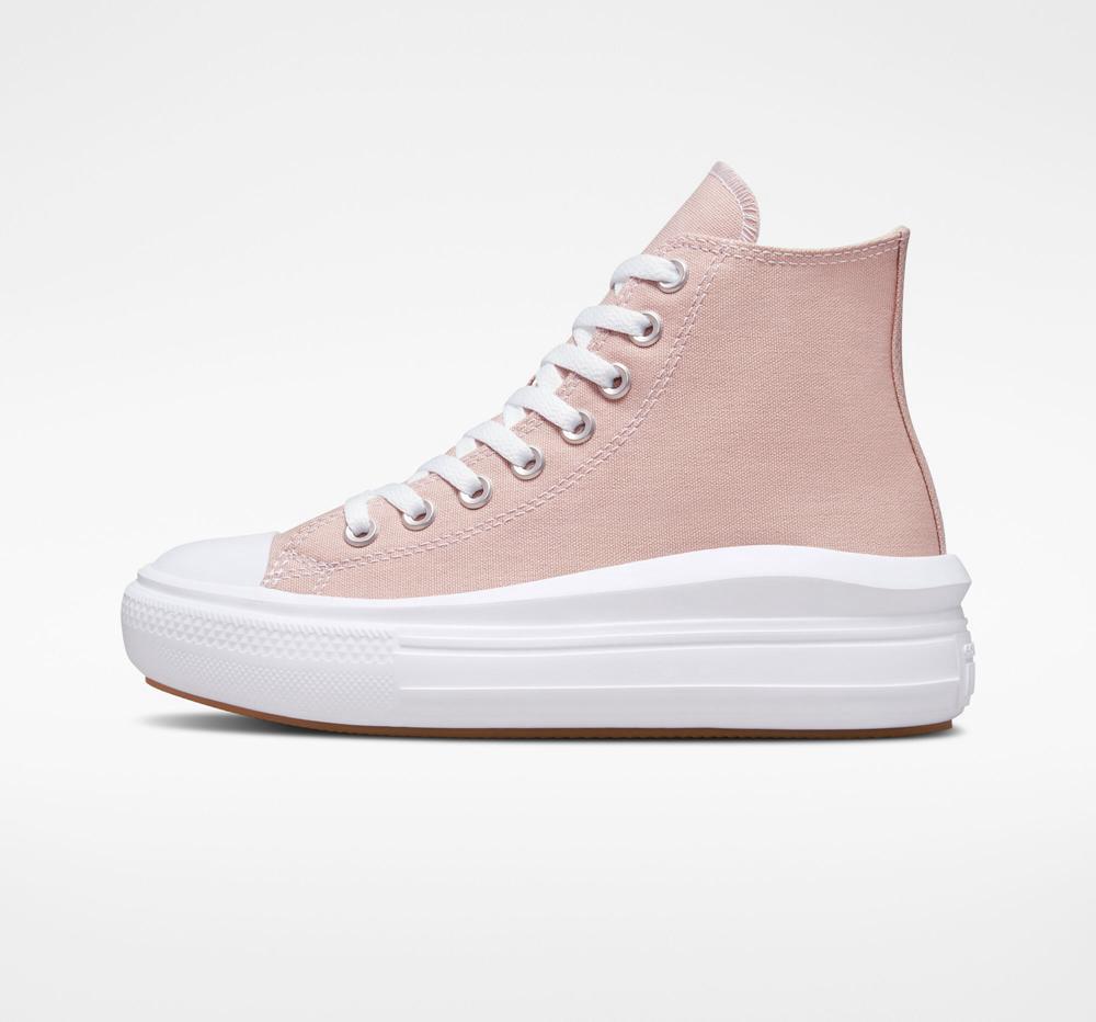 Pink Stone Mauve / White Converse Chuck Taylor All Star Move Platform Women's High Tops  US |  80793-CAOQ