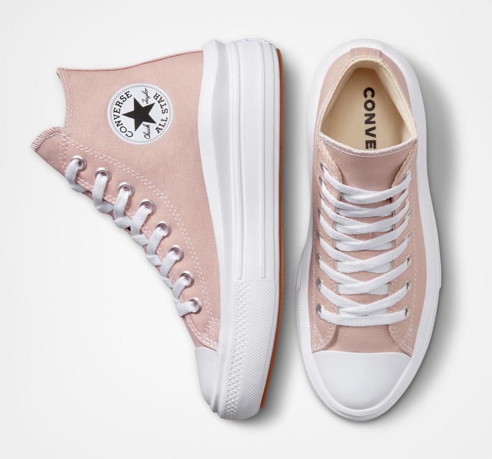 Pink Stone Mauve / White Converse Chuck Taylor All Star Move Platform Women's High Tops  US |  80793-CAOQ