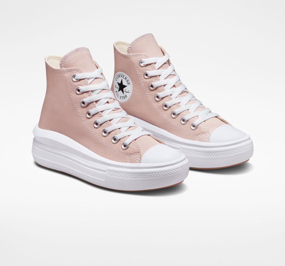 Pink Stone Mauve / White Converse Chuck Taylor All Star Move Platform Women's High Tops  US |  80793-CAOQ