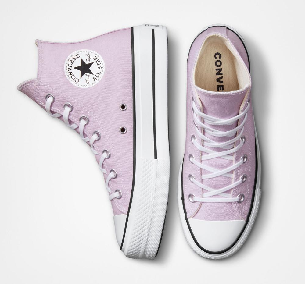 Purple Pale Amethyst / White / Black Converse Chuck Taylor All Star Lift Canvas High Top Women's Platform Shoes  US |  26843-MSOQ