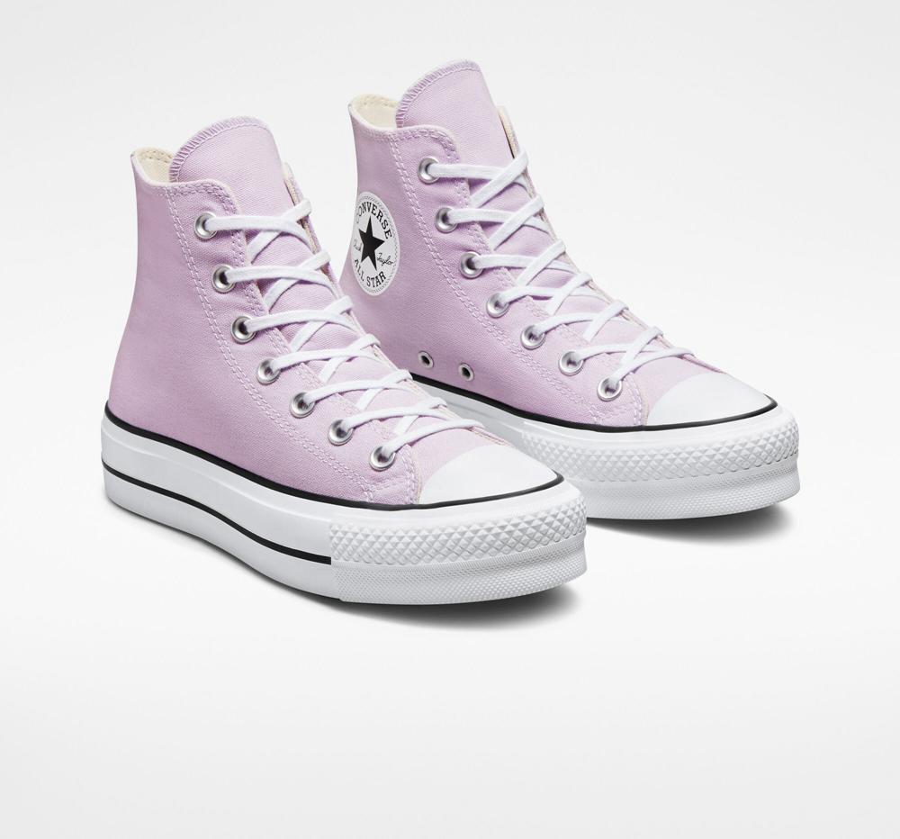 Purple Pale Amethyst / White / Black Converse Chuck Taylor All Star Lift Canvas High Top Women's Platform Shoes  US |  26843-MSOQ