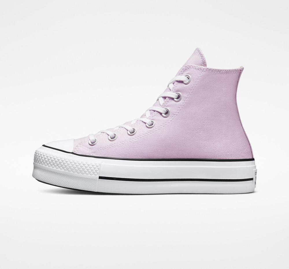 Purple Pale Amethyst / White / Black Converse Chuck Taylor All Star Lift Canvas High Top Women's Platform Shoes  US |  80956-UYKT