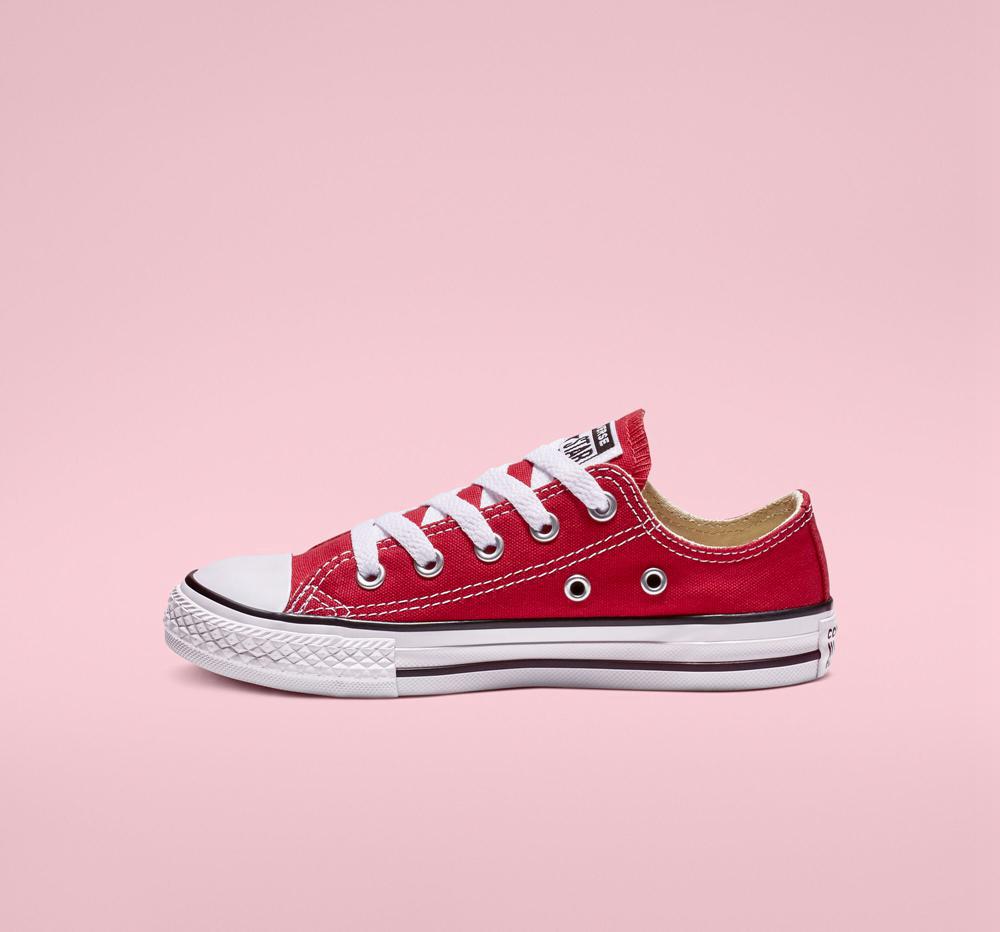 Red Converse Chuck Taylor All Star Classic Little Kids Girls' Low Tops  US |  96407-KGBP