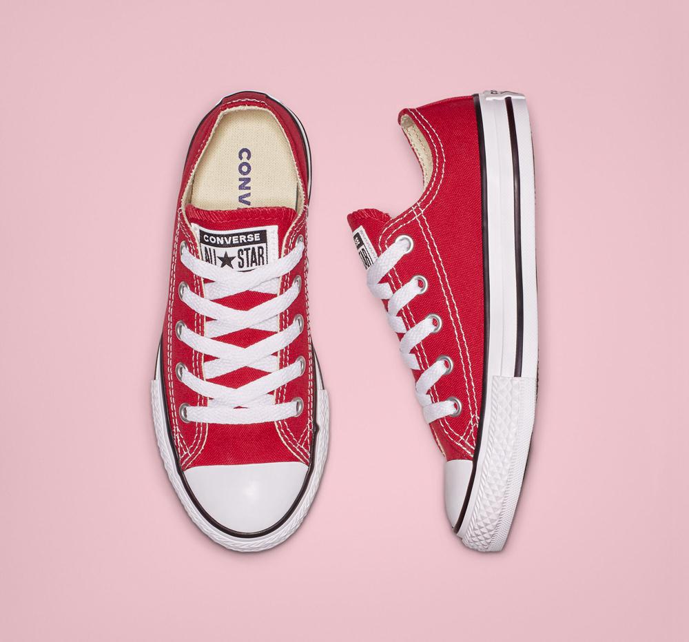 Red Converse Chuck Taylor All Star Classic Little Kids Girls' Low Tops  US |  96407-KGBP