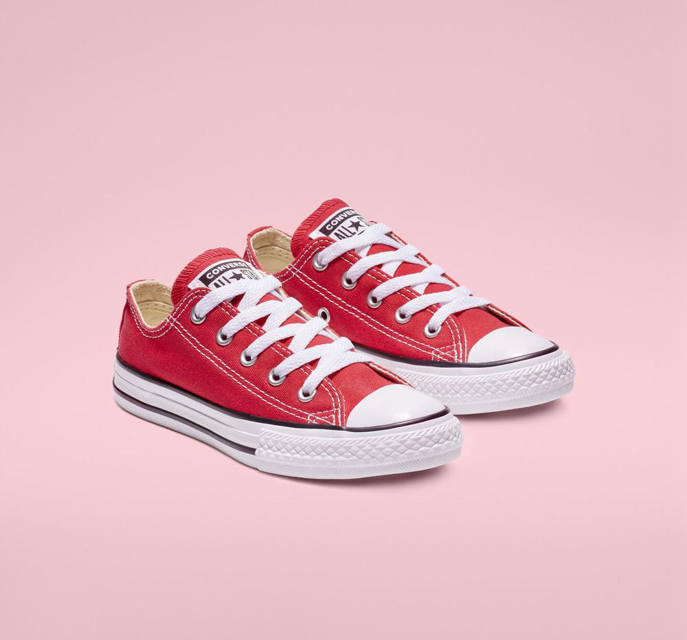 Red Converse Chuck Taylor All Star Classic Little Kids Girls' Low Tops  US |  96407-KGBP