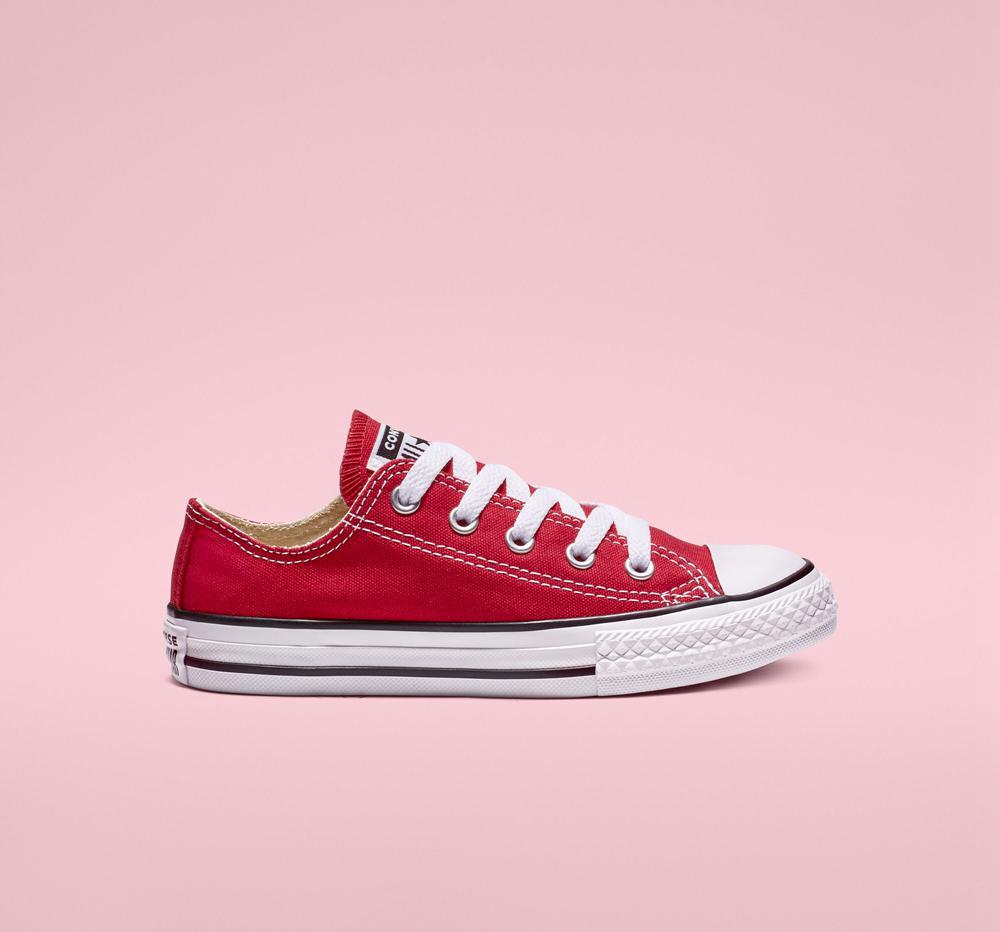 Red Converse Chuck Taylor All Star Classic Little Kids Girls\' Low Tops  US |  96407-KGBP