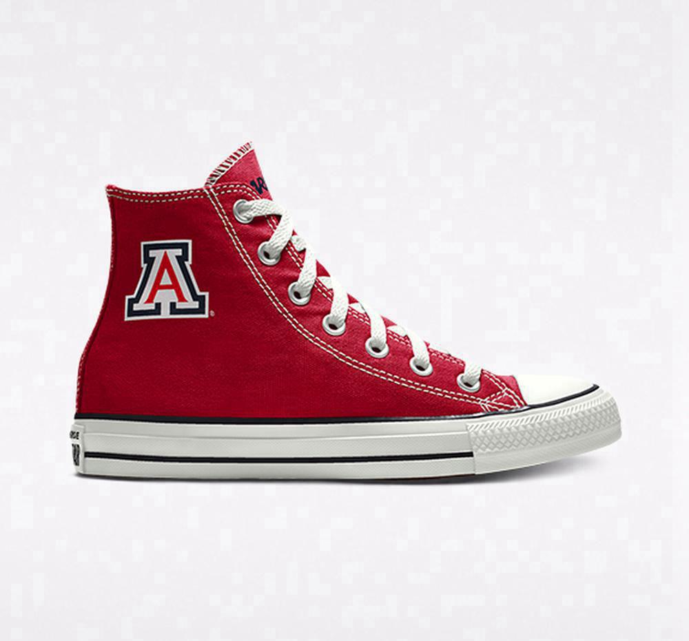 Red Converse Custom Chuck Taylor All Star University Of Arizona Wildcats By You Unisex Men\'s High Tops  US |  21507-IQZM