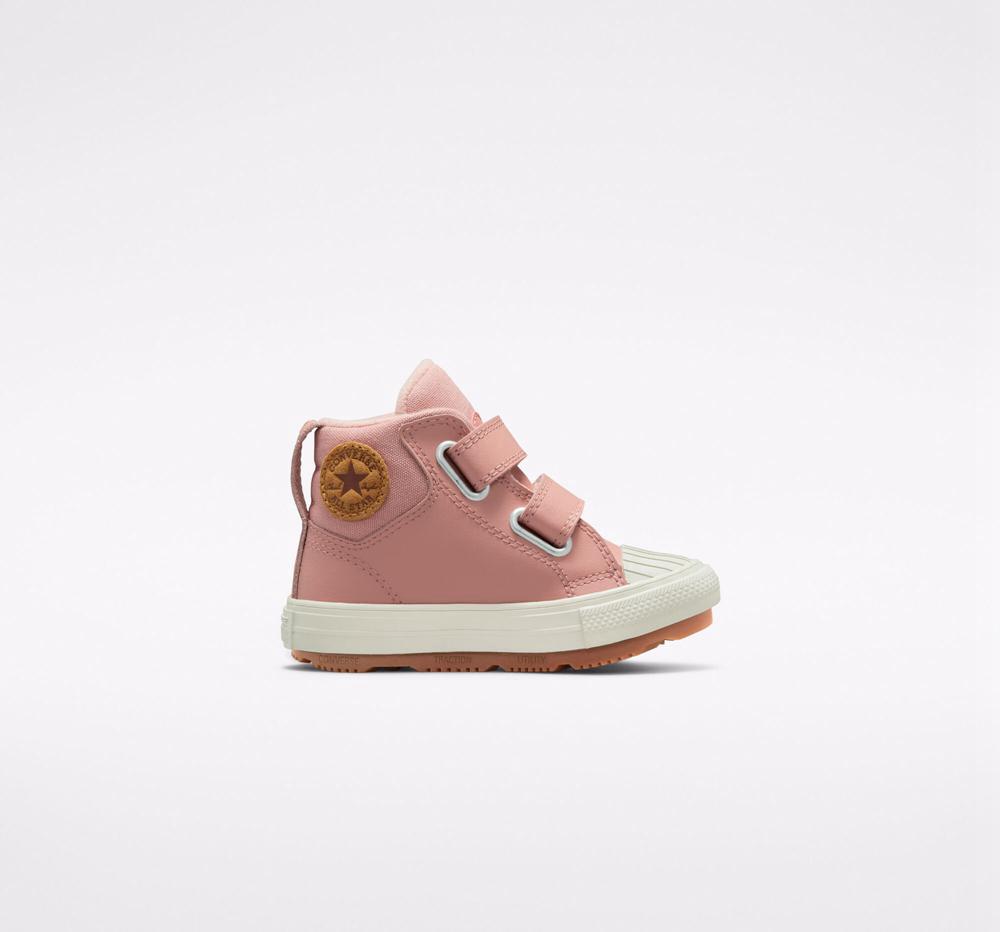 Rust Pink / Rust Pink / Pale Putty Converse Chuck Taylor All Star Berkshire Boot Easy On Leather Toddler Boys\' High Tops  US |  23745-CINL