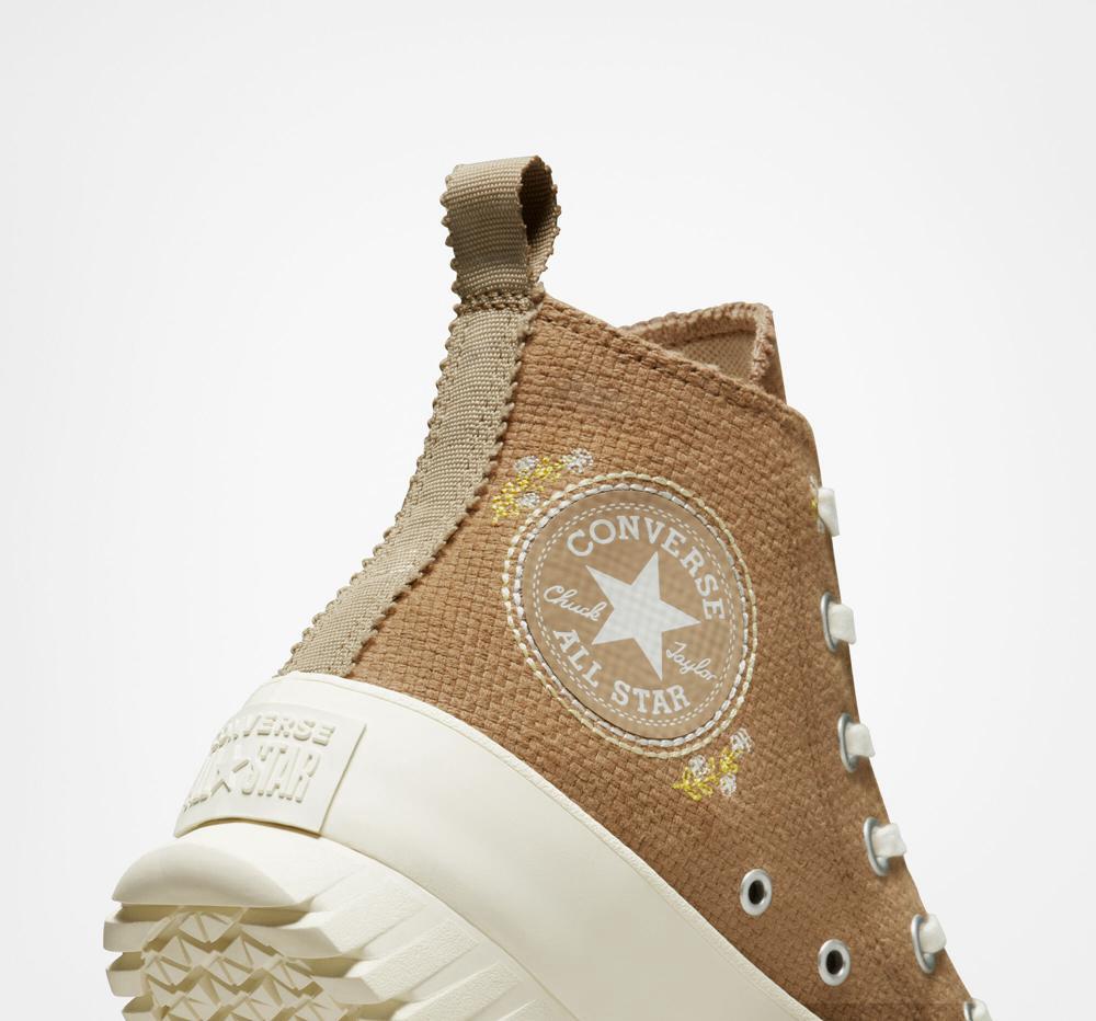 Sand Dune / Nomad Khaki / Egret Converse Chuck Taylor All Star Lugged Platform 2.0 Autumn Embroidery Unisex Men's High Tops  US |  03649-XABV